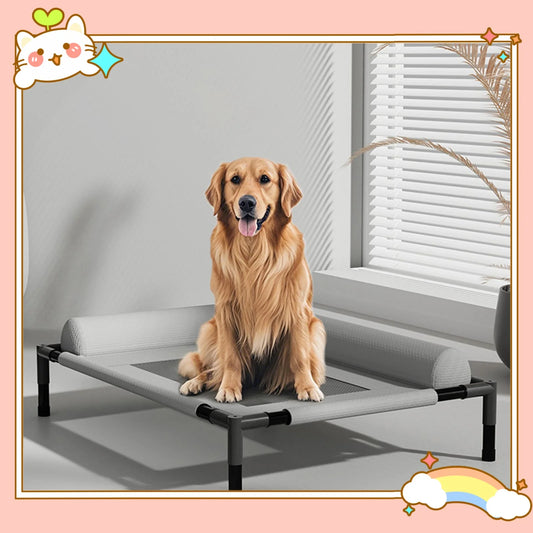 Elevated Cooling Dog Bed Portable Washable Dog Hammock Cat Bed for Cats Dogs Portable Dog Bed with Breathable Mesh Cot