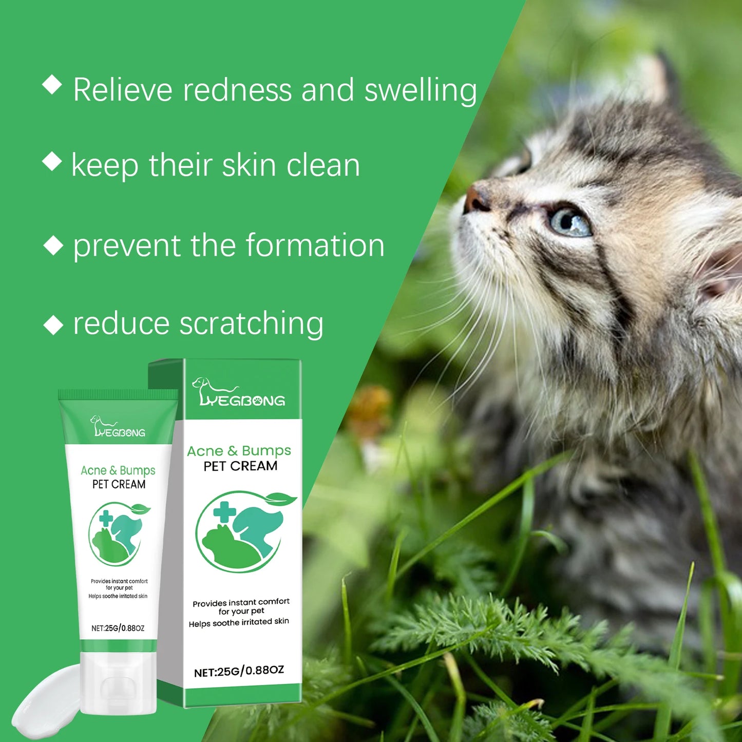 Yegbong Pet Skin Care Cream Gentle Nourishing Reduce Redness and Swelling Relief Discomfort Soothing Itching Pet Skin Cream