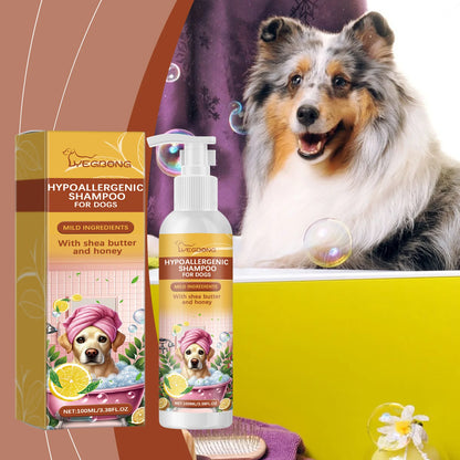Yegbong 100ml Dogs Shampoo Moisturizing Skin Care Gentle Cleansing Fur Ph Balance Anti Itching Fresh Fragrance Pet Dog Shampoo
