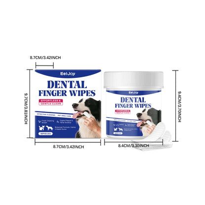 50PCS Pet Teeth Cleaning Finger Wipes Gentle Remove Tartar and Plaque Eliminating Bad Breath No-rinse Pet Tooth Cleaner Wipes