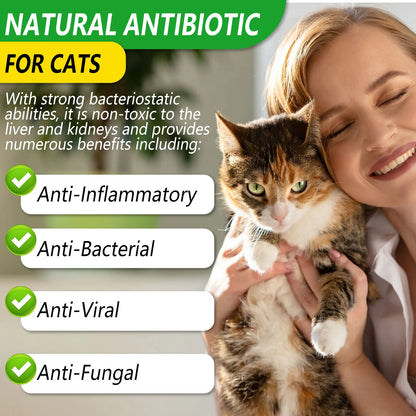 Natural Antibiotics for Cat Supports Pets Allergy Relief Itch Relief Multivitamin Help Cat Antiviral Antifungal in Liquid Form
