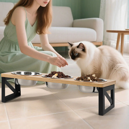 Adjustable Cat Bowls Elevated Cat Feeder Sturdy Food Dispenser Water Bowl Cat Accessories supplies for Home Small Dog Puppy Pet