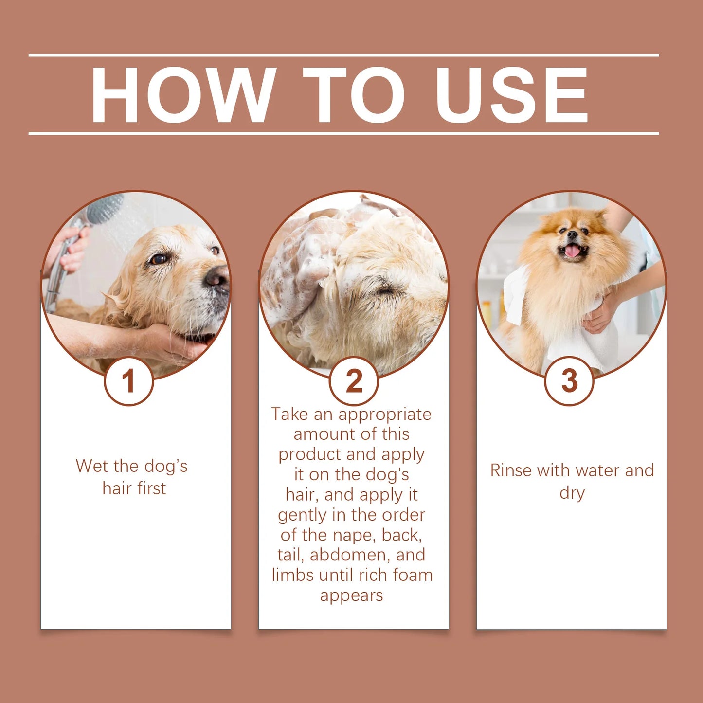 Yegbong 100ml Dogs Shampoo Moisturizing Skin Care Gentle Cleansing Fur Ph Balance Anti Itching Fresh Fragrance Pet Dog Shampoo