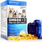 Fish Oil Soft Gels Omega-3 Fatty Acids for Dogs & Cats with EPA & DHA Promotes Heart Skin Coat Joint Support Pets Immune Health