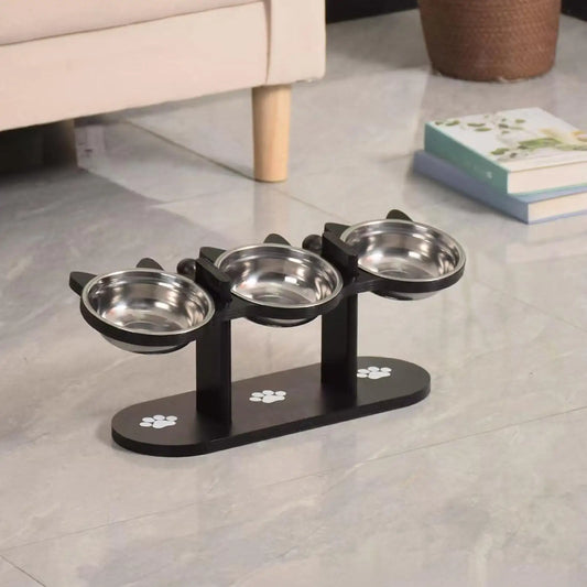 Adjustable Cat Bowls Elevated Cat Feeder Sturdy Food Dispenser Water Bowl Cat Accessories supplies for Home Small Dog Puppy Pet