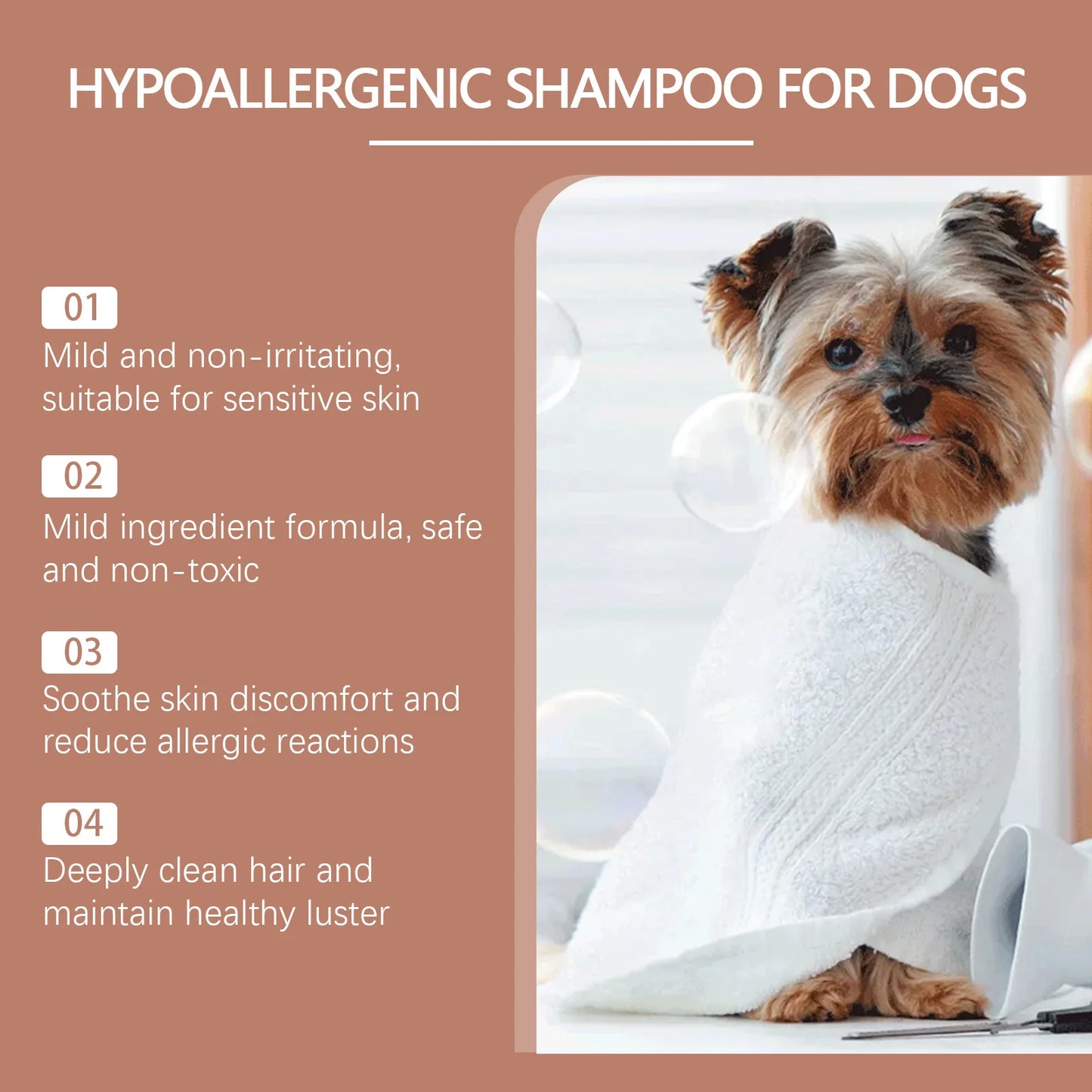 Yegbong 100ml Dogs Shampoo Moisturizing Skin Care Gentle Cleansing Fur Ph Balance Anti Itching Fresh Fragrance Pet Dog Shampoo