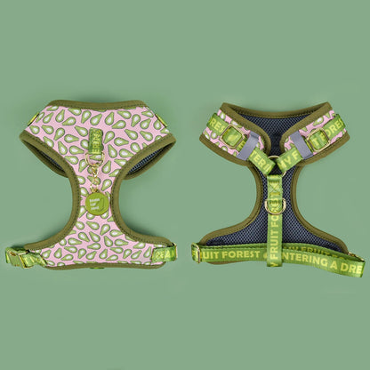 Romantic Holiday Curated Gift Light Luxury Adjustable Personalized Print Dog Harness + 1Pcs Tone Pet ID Tag Free With Purchase