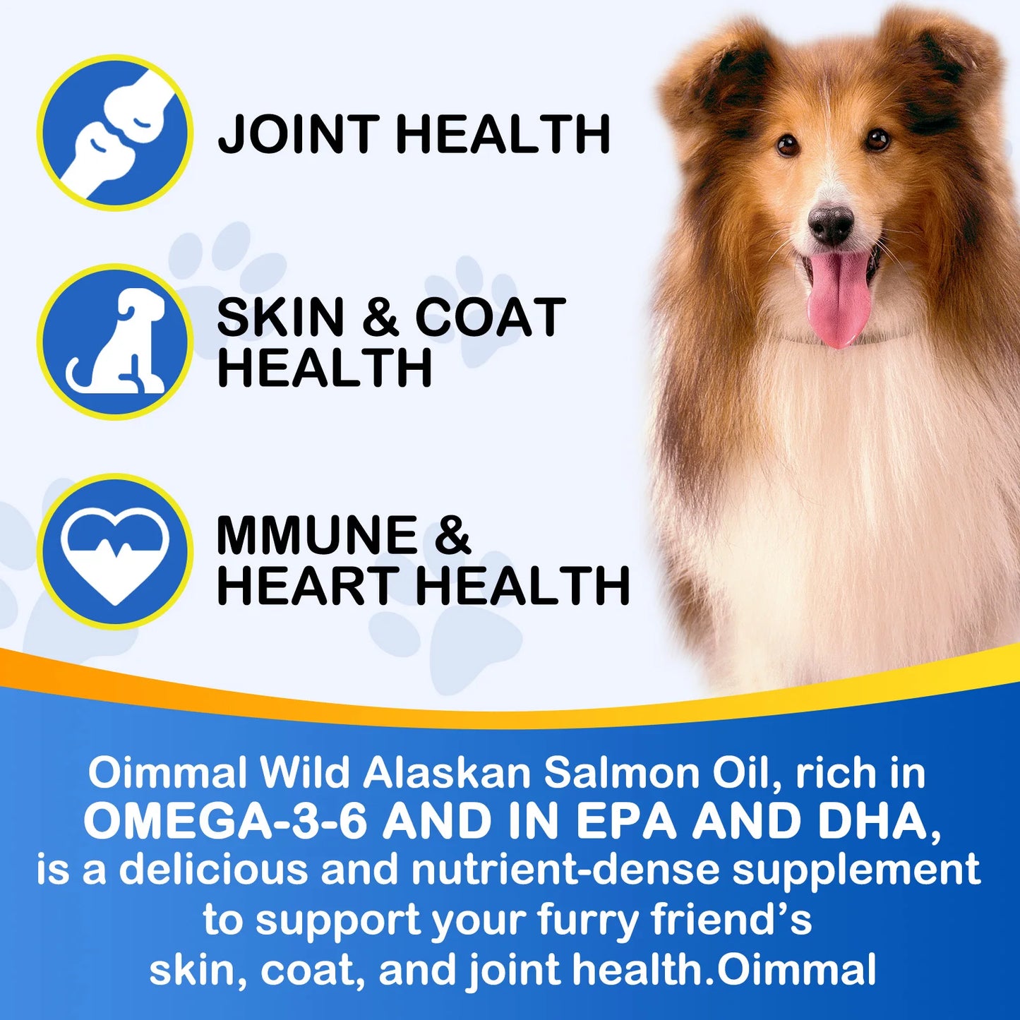 Fish Oil Soft Gels Omega-3 Fatty Acids for Dogs & Cats with EPA & DHA Promotes Heart Skin Coat Joint Support Pets Immune Health