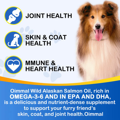 Fish Oil Soft Gels Omega-3 Fatty Acids for Dogs & Cats with EPA & DHA Promotes Heart Skin Coat Joint Support Pets Immune Health