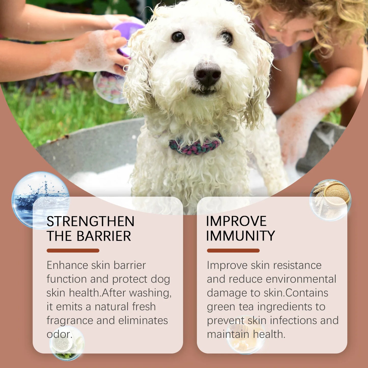 Yegbong 100ml Dogs Shampoo Moisturizing Skin Care Gentle Cleansing Fur Ph Balance Anti Itching Fresh Fragrance Pet Dog Shampoo