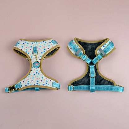 Romantic Holiday Curated Gift Light Luxury Adjustable Personalized Print Dog Harness + 1Pcs Tone Pet ID Tag Free With Purchase