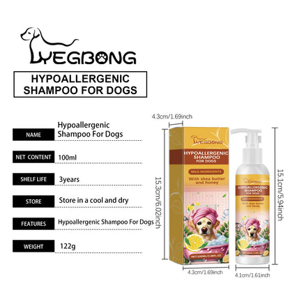 Yegbong 100ml Dogs Shampoo Moisturizing Skin Care Gentle Cleansing Fur Ph Balance Anti Itching Fresh Fragrance Pet Dog Shampoo