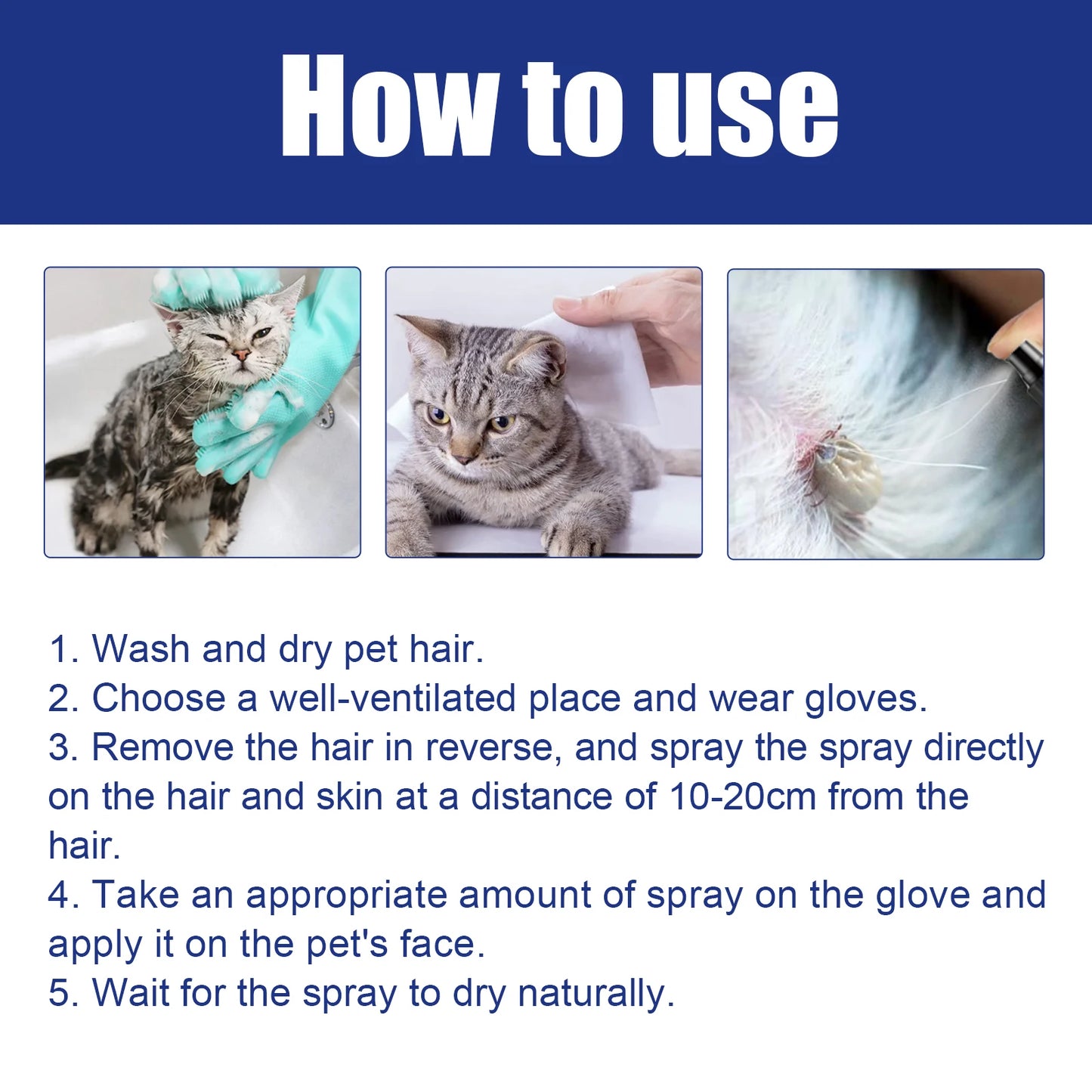 Yegbong Pet Insect Repellent Spray Pet Skin Cleaning Promote Pet Health Relief Discomfort Soothing Itching Pet Skin Care Spray
