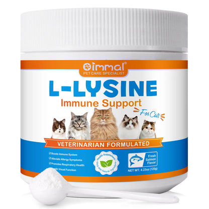 L-Lysine Supplement for Cats Supplement for Sneezing and Runny Nose, Cold Immune Support, Eye Function, and Respiratory Health