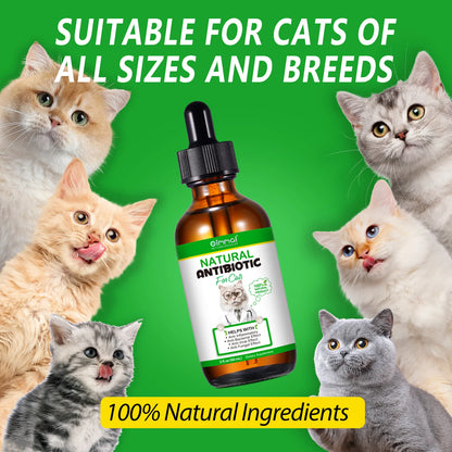 Natural Antibiotics for Cat Supports Pets Allergy Relief Itch Relief Multivitamin Help Cat Antiviral Antifungal in Liquid Form