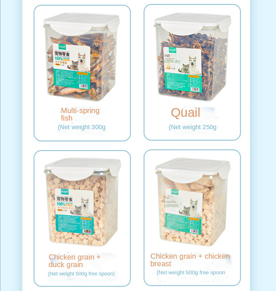 Cat snacks pet freeze-dried 500g freeze-dried barrel chicken chicken breast quail spring fish raw