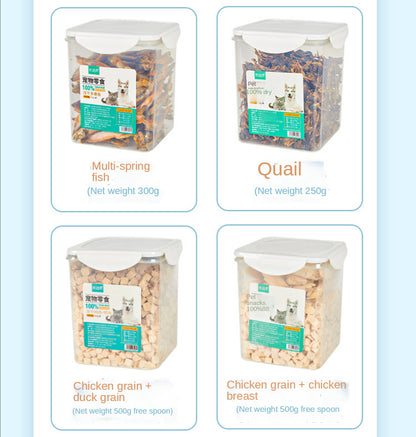 Cat snacks pet freeze-dried 500g freeze-dried barrel chicken chicken breast quail spring fish raw