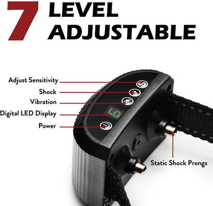 Dog Bark Collar Rechargeable Bark Terminator Advanced Bark Control Shock Vibra Dog Training Anti Bark Collar Pet Auto bark stop
