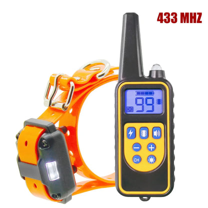 H880 Remote Control Electric Dog Training Collar Pet Waterproof Rechargeable with LCD Display for Shock Vibration Sound 433 Mhz
