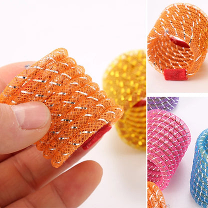 5pcs Pet Toy Colorful Tube Elastic Spring Cat Toy Swirling Shape Cats Spring Elastic Training Interactive Toys