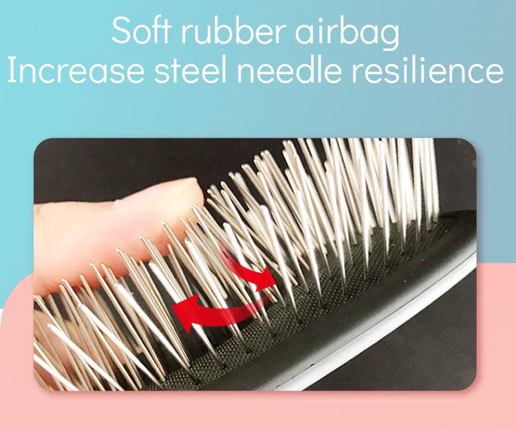 Fenice Pet Hair Trimmer Comb Dog Cat Grooming Supply Brush Slicker Tool Open Knot Steel Needle Comb Long Hair Pet  Brush