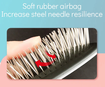 Fenice Pet Hair Trimmer Comb Dog Cat Grooming Supply Brush Slicker Tool Open Knot Steel Needle Comb Long Hair Pet  Brush