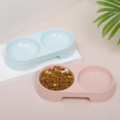 Double Bowls Stainless Steel Pet Feeder Dish Drinking Water Food Tray Cat Puppy Feeding Supplies 2024 New