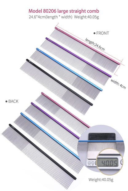 Fenice Metal Comb for Dogs Stainless Steel Pet Dog Cat Pin Comb Hair Brush Hairbrush Flea Comb Pets Acessorios Pet Grooming