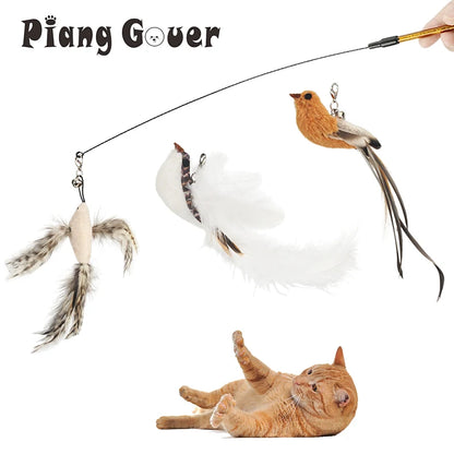 Replacement Head for Funny Cat Stick Toy Bell Various Kinds Cats Rod Feather Birds Teaser Toy for Kitten Pet Supplies