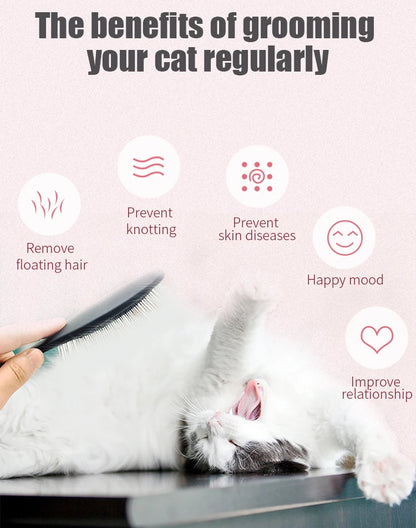 Fenice Pet Hair Trimmer Comb Dog Cat Grooming Supply Brush Slicker Tool Open Knot Steel Needle Comb Long Hair Pet  Brush