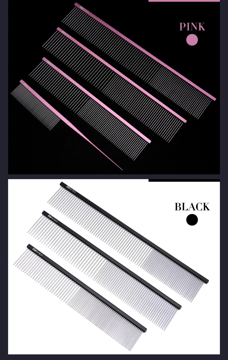 Fenice Metal Comb for Dogs Stainless Steel Pet Dog Cat Pin Comb Hair Brush Hairbrush Flea Comb Pets Acessorios Pet Grooming