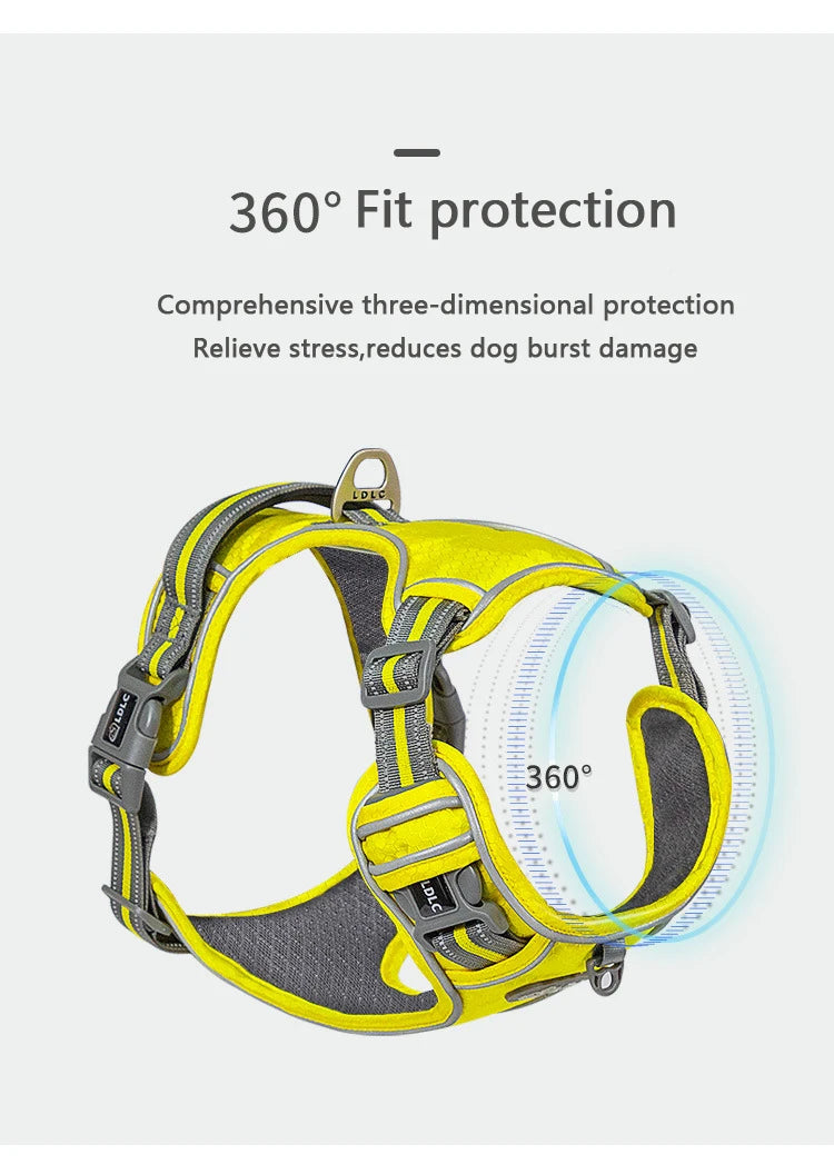 Reflective Nylon Pet Dog Harness Dog Padded Vest Adjustable Chest Strap Safety Lead All Weathers For large medium small Dogs