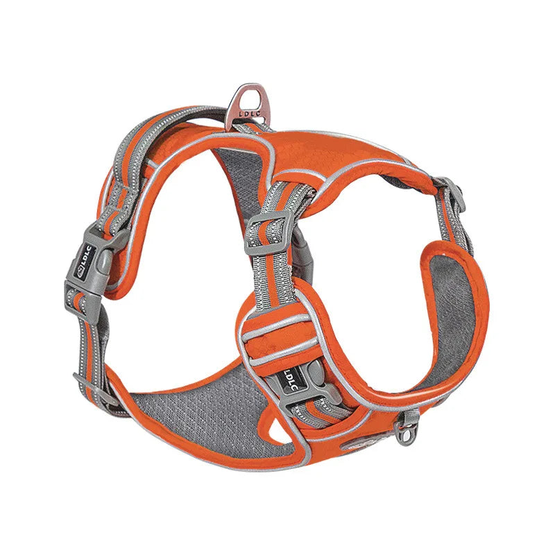 Reflective Nylon Pet Dog Harness Dog Padded Vest Adjustable Chest Strap Safety Lead All Weathers For large medium small Dogs