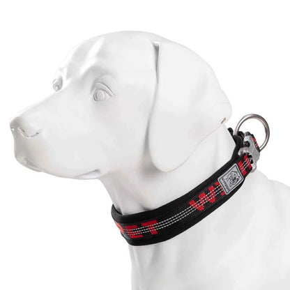 TRUELOVE Pet Collar Best Neoprene Padded 3M Reflective Dog Collar for Large Medium Small Bonus Dog Tracker Tag Feature YC1854