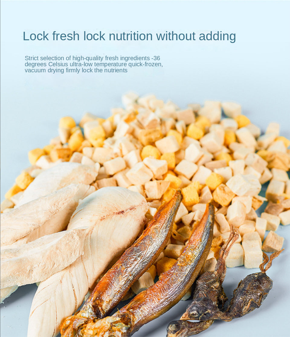 Cat snacks pet freeze-dried 500g freeze-dried barrel chicken chicken breast quail spring fish raw