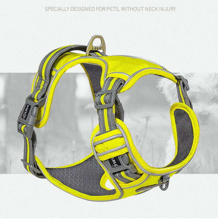 Reflective Nylon Pet Dog Harness Dog Padded Vest Adjustable Chest Strap Safety Lead All Weathers For large medium small Dogs