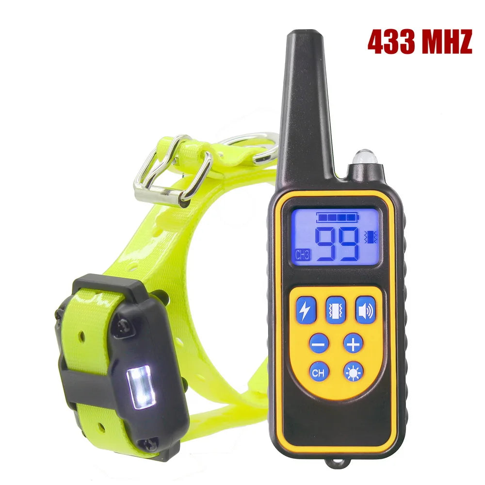 H880 Remote Control Electric Dog Training Collar Pet Waterproof Rechargeable with LCD Display for Shock Vibration Sound 433 Mhz