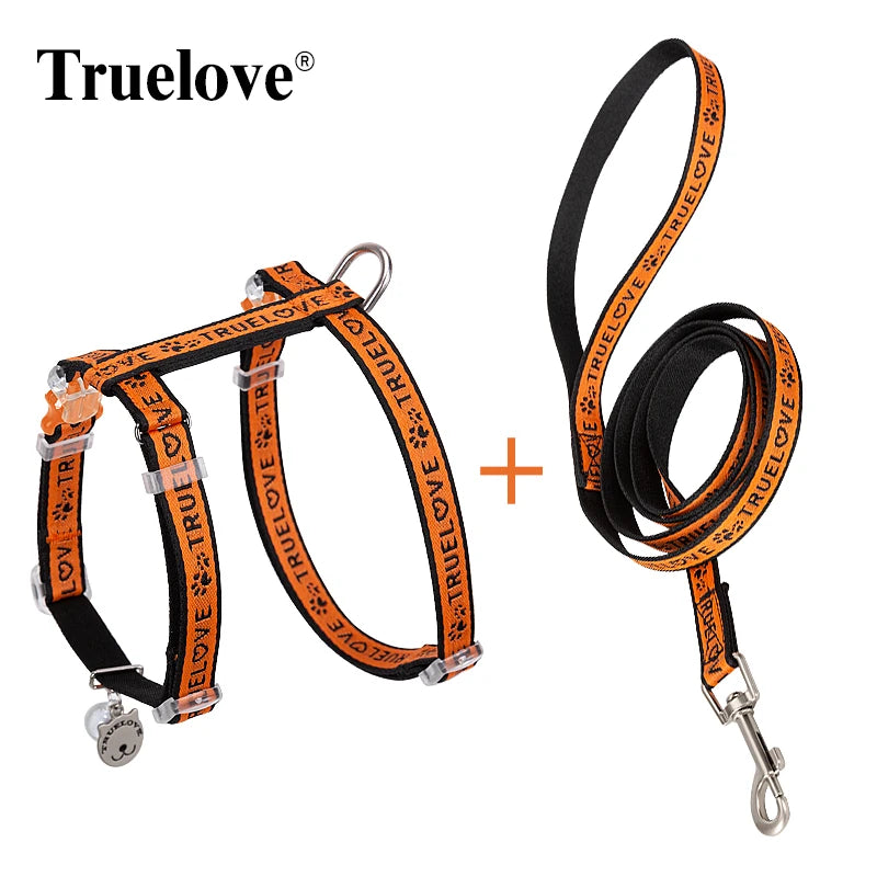 Truelove Pet Cat H-Shape Harness+Leash Set Vest-style and Puppy Chain Special Artifact to Prevent Break Free Home or Out TLH3912