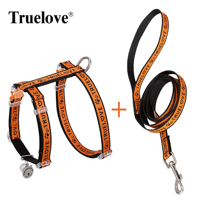 Truelove Pet Cat H-Shape Harness+Leash Set Vest-style and Puppy Chain Special Artifact to Prevent Break Free Home or Out TLH3912