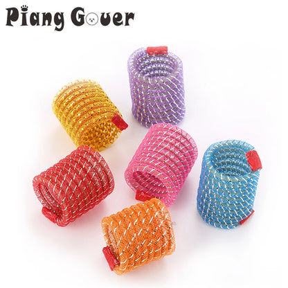 5pcs Pet Toy Colorful Tube Elastic Spring Cat Toy Swirling Shape Cats Spring Elastic Training Interactive Toys