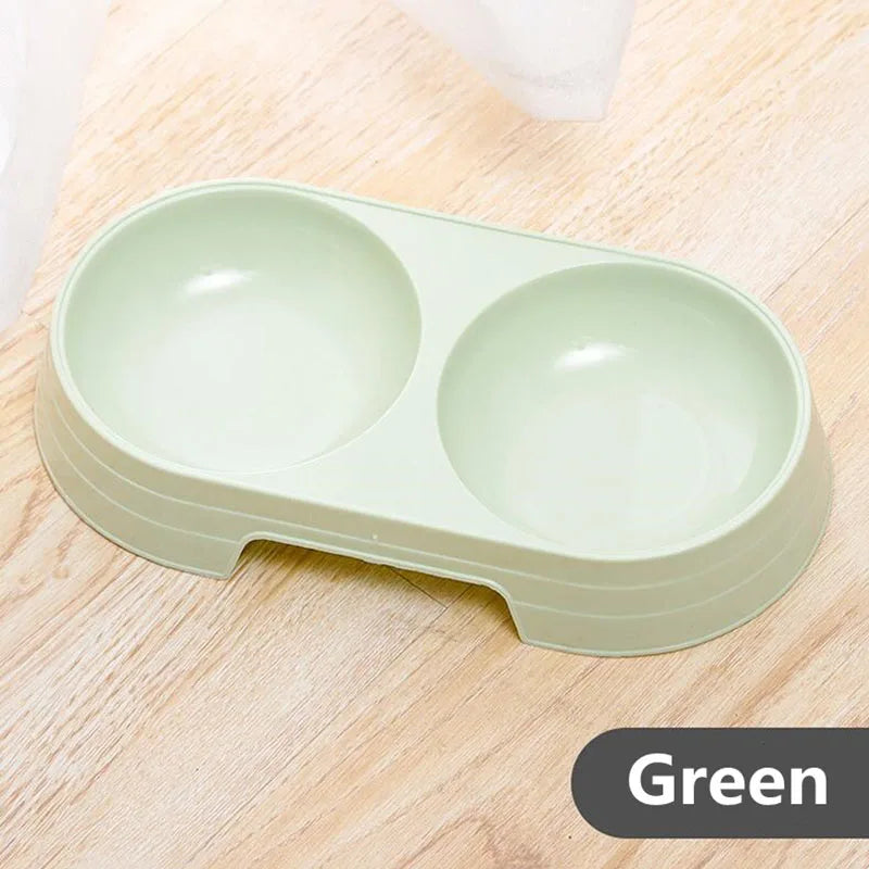 Double Bowls Stainless Steel Pet Feeder Dish Drinking Water Food Tray Cat Puppy Feeding Supplies 2024 New