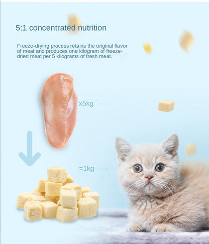 Cat snacks pet freeze-dried 500g freeze-dried barrel chicken chicken breast quail spring fish raw