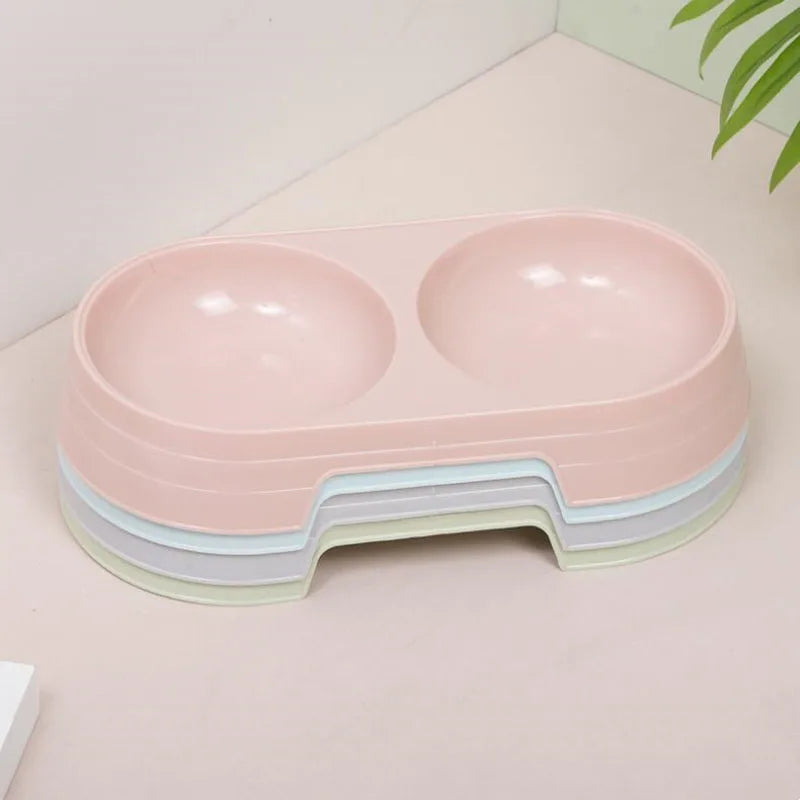 Double Bowls Stainless Steel Pet Feeder Dish Drinking Water Food Tray Cat Puppy Feeding Supplies 2024 New
