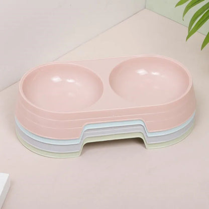 Double Bowls Stainless Steel Pet Feeder Dish Drinking Water Food Tray Cat Puppy Feeding Supplies 2024 New