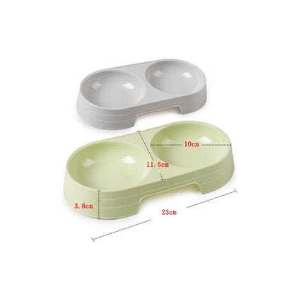 Double Bowls Stainless Steel Pet Feeder Dish Drinking Water Food Tray Cat Puppy Feeding Supplies 2024 New