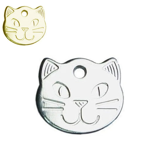 Personalized Cat Name Tag Customized Metal Kitten Shaped Anti-lost Dog Tag For Cat Collar Cute Pet Dog ID Tags Free Engraving - Pet Suppie