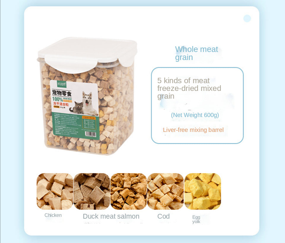 Cat snacks pet freeze-dried 500g freeze-dried barrel chicken chicken breast quail spring fish raw