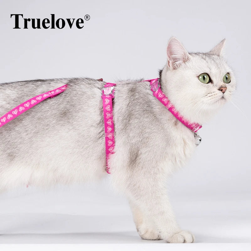 Truelove Pet Cat H-Shape Harness+Leash Set Vest-style and Puppy Chain Special Artifact to Prevent Break Free Home or Out TLH3912