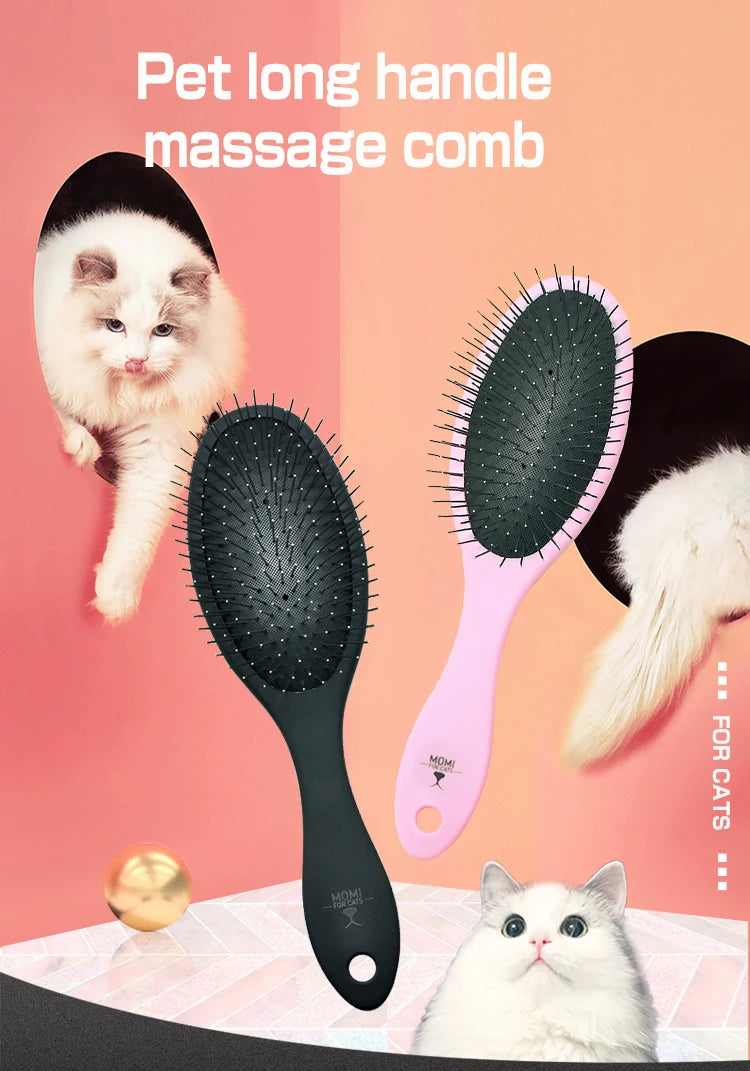 Fenice Pet Hair Trimmer Comb Dog Cat Grooming Supply Brush Slicker Tool Open Knot Steel Needle Comb Long Hair Pet  Brush