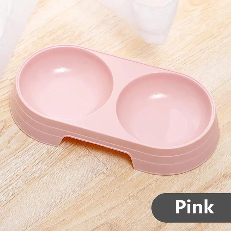 Double Bowls Stainless Steel Pet Feeder Dish Drinking Water Food Tray Cat Puppy Feeding Supplies 2024 New